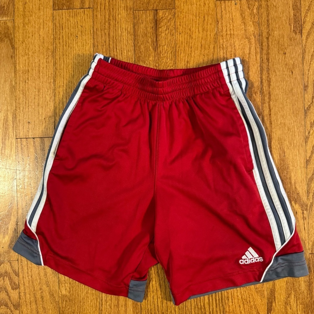 Adidas Kids' Red Sports Shorts Size S